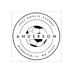 Sello De Caucho Soccer Personalizado Nombre Deportes
