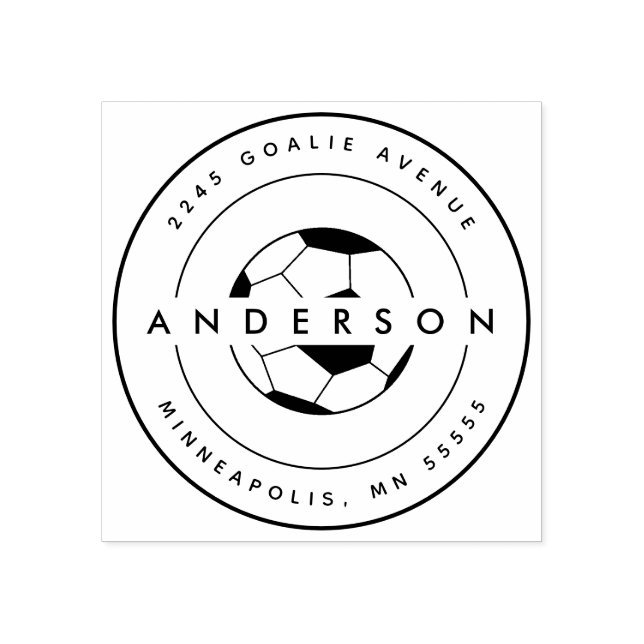 Sello De Caucho Soccer Personalizado Nombre Deportes (Impresión)