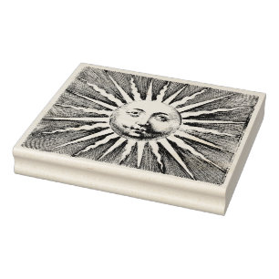 Sello De Caucho Sol de los años 1700 con cara