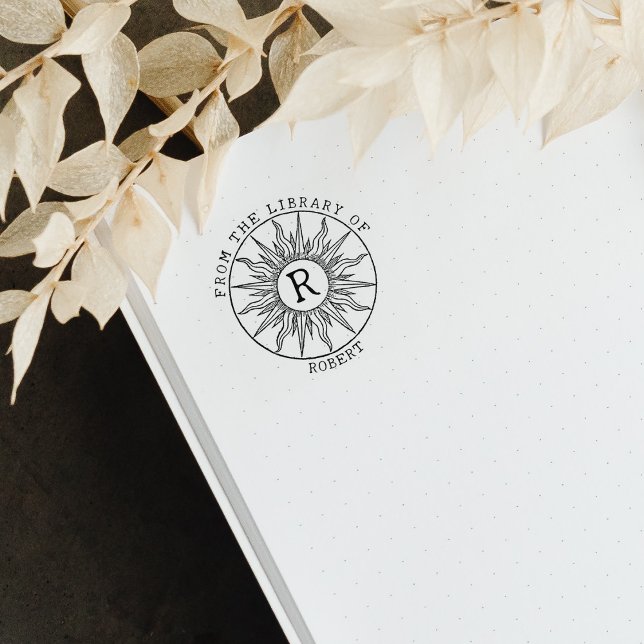 Sello De Caucho Sol Monograma Vintage De la Biblioteca De  (Subido por el creador)