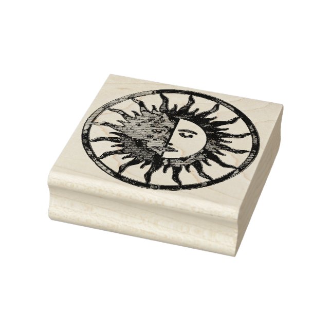 Sello De Caucho Sol y luna - verde azul + tu trasero. (Sello)