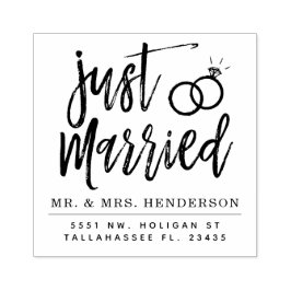 Sello De Caucho Solo guión casado | Personalizado