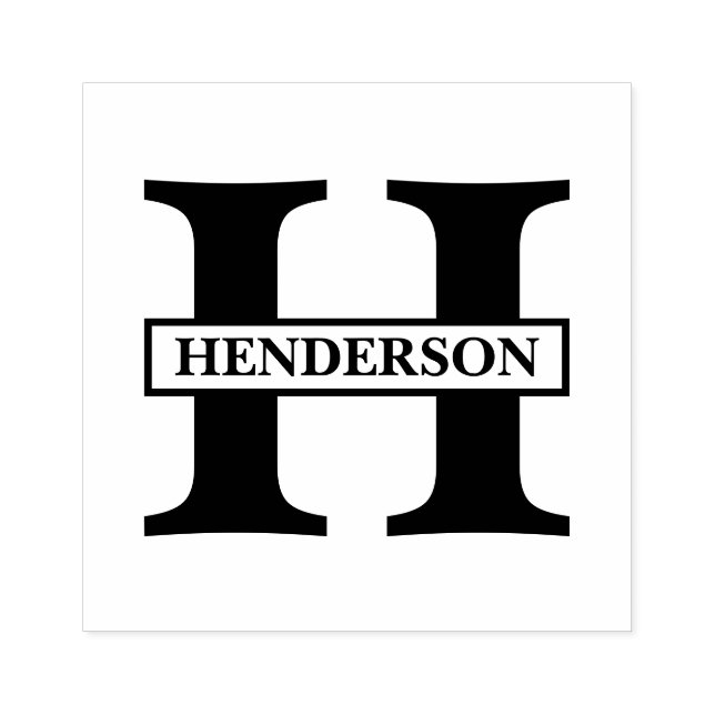 Sello De Caucho Sólo nombre de monograma (Impresión)