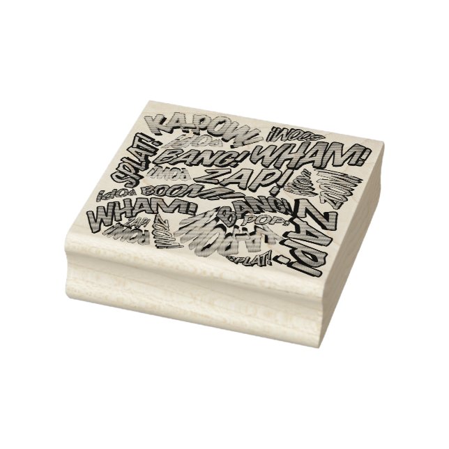 Sello De Caucho Sonidos divertidos del arte pop de los cómics retr (Sello)