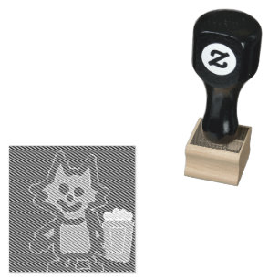 Sello De Caucho Sonriente Kitty Contando Tigres Popcorn