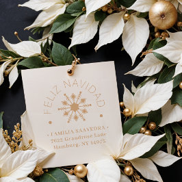 Sello De Caucho Spanish Cute Sophisticated Snowflake Christmas