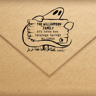 Sello De Caucho Spooky Ghost Halloween Family Return Address