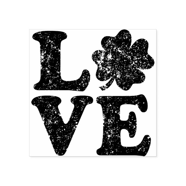 Sello De Caucho St Patrick's Day LOVE Shamrock Irish (Impresión)