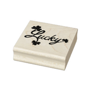 Sello De Caucho St, Patricks Day Lucky Shamrock Green Clover Leaf
