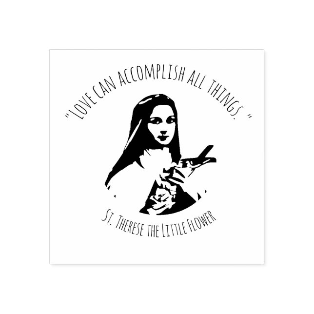 Sello De Caucho St. Therese la pequeña cita de las flores (Impresión)