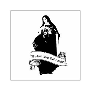 Sello De Caucho St. Therese, pequeña flor cita religiosa