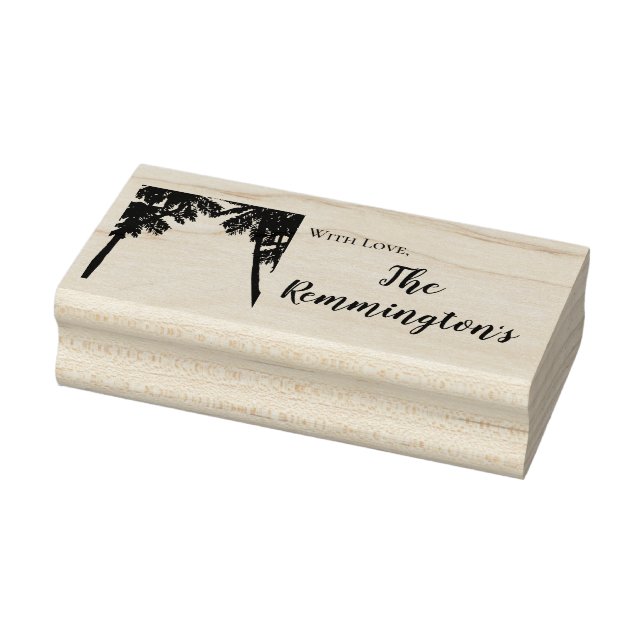 Sello De Caucho Stamp Beach Sunset Palm Tree String L (Sello)