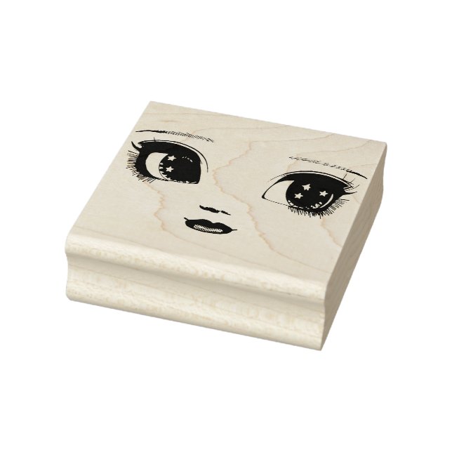 Sello De Caucho Starry Big Eyes Doll Face Arte Original (Sello)