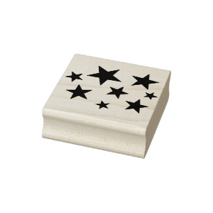Sello De Caucho Stars Wood Art Stamp