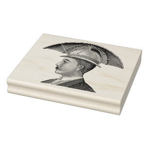 Sello De Caucho Steampunk Gorra de paraguas Man Vintage Art Stamp
