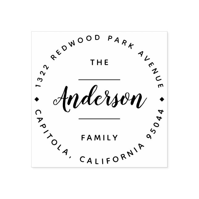 Sello De Caucho Su apellido | Dirección manuscrita manuscrita (Impresión)