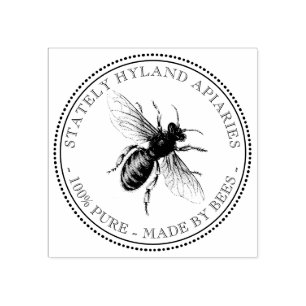 Sello De Caucho Su Nombre Aquí Personalizado Apiary Beekeeper Colo