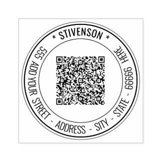 Sello De Caucho Sube tu código QR Agregar nombre Dirección de devo