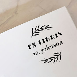 Sello De Caucho Sucursal botánica retro mínima Ex Libris Bookplate