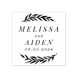 Sello De Caucho Sucursales con fecha de Boda de pareja