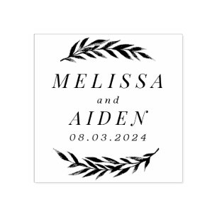 Sello De Caucho Sucursales con fecha de Boda de pareja