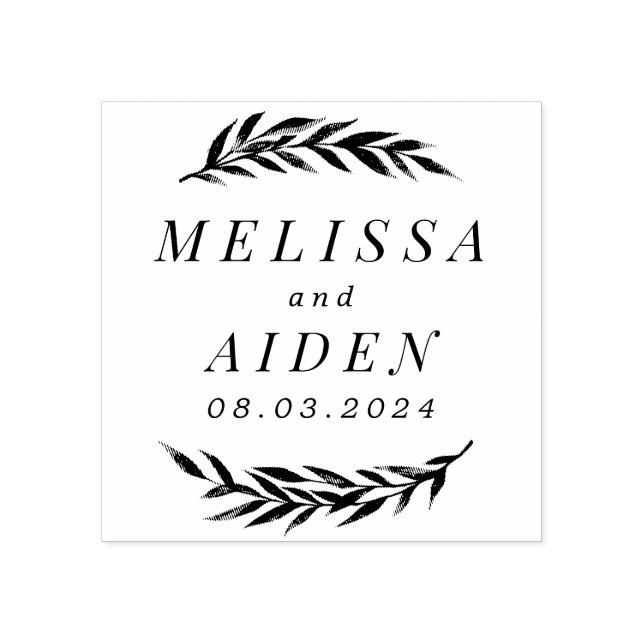 Sello De Caucho Sucursales con fecha de Boda de pareja (Impresión)