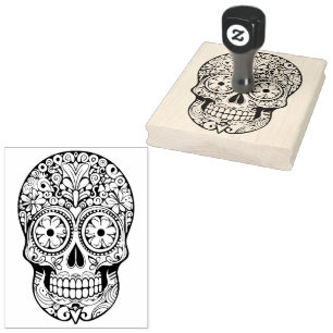 Sello De Caucho Sugar Skull 💀 💀 Día de Muertos
