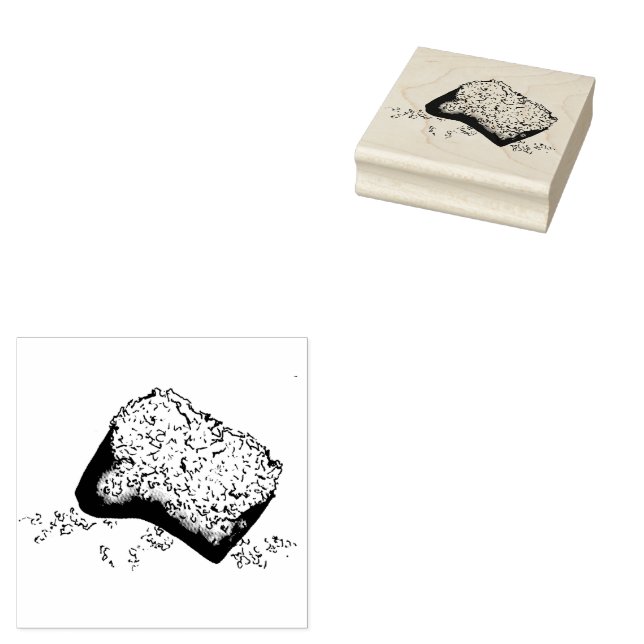 Sello De Caucho Sugary Beignet Pastry Louisiana Comida Francesa (Sellado)