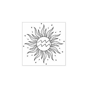 Sello De Caucho Sun Horoscope Aquarius
