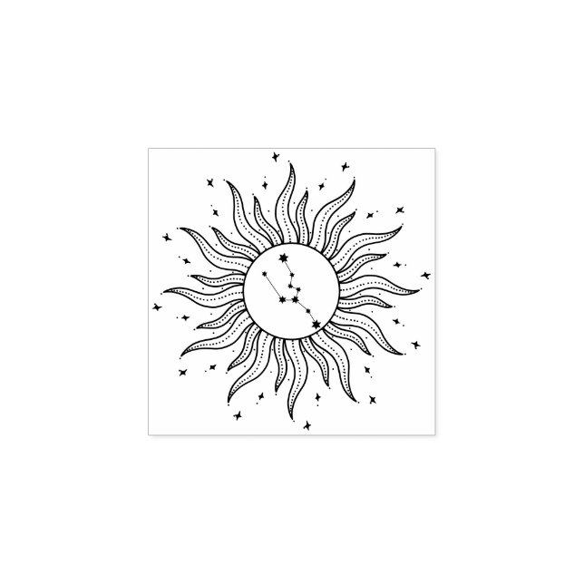 Sello De Caucho Sun Horoscope Taurus | Zodiac Sign Astrology (Impresión)