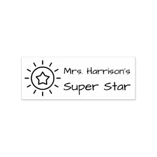 Sello De Caucho Super Star personalizado en aula