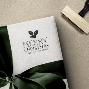 Sello De Caucho Sweet Holly Merry Christmas Personalized