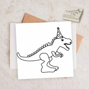 Sello De Caucho T-Rex Dinosaur Fiesta de Cumpleaños Favor