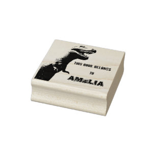 Sello De Caucho T-Rex personalizado - Este libro pertenece a