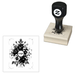 Sello De Caucho Tampon Encreur Personnalisé "Couronne Botanique"