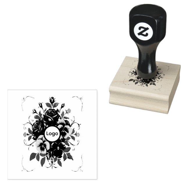 Sello De Caucho Tampon Encreur Personnalisé "Couronne Botanique" (Sellado)