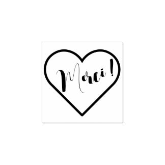 Sello De Caucho Tampons Encreurs Merci, Forme Coeur