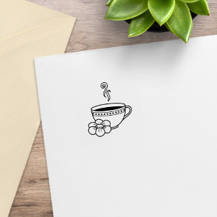 Sello De Caucho Tarjeta de fidelidad de taza de té al vapor café g