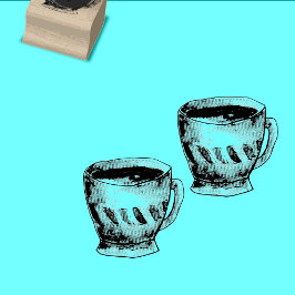 Sello De Caucho Tarjeta de fidelización para taza de té de café