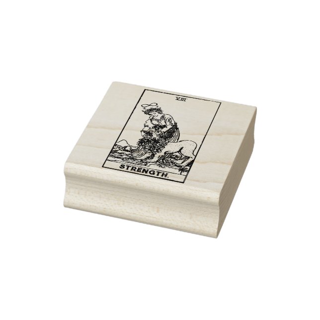 Sello De Caucho Tarjeta Tarot: Fuerza: Texto personalizado (Sello)