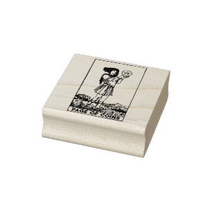 Sello De Caucho Tarjeta Tarot: página de monedas / pentáculos pers