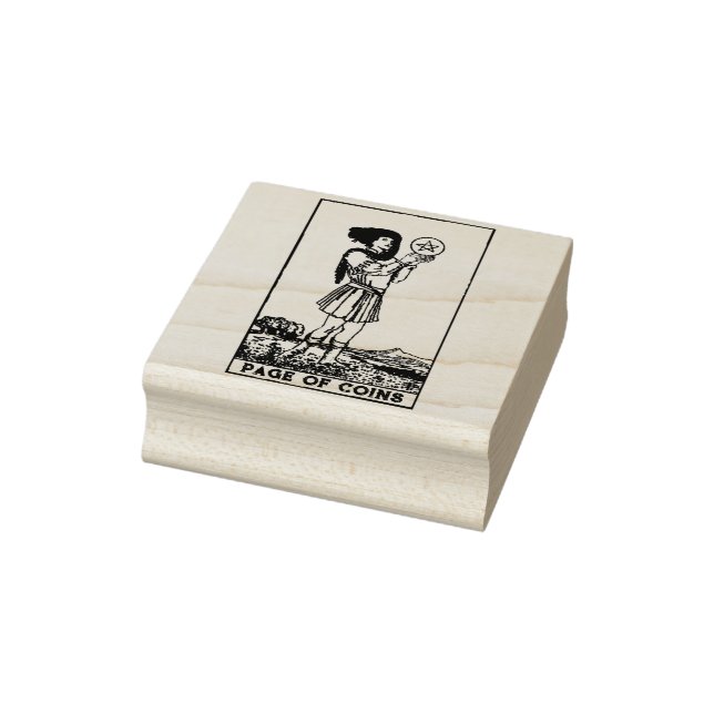 Sello De Caucho Tarjeta Tarot: página de monedas / pentáculos pers (Sello)