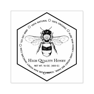 Sello De Caucho Tatuaje de abeja de cuidado de la piel del apiario