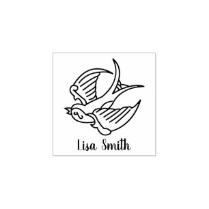 Sello De Caucho Tatuaje de impresión de madera de tinta negra con