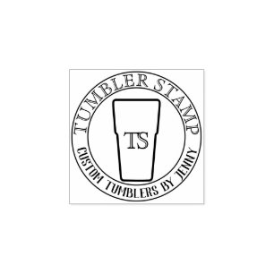 Sello De Caucho Taza con letra de monograma