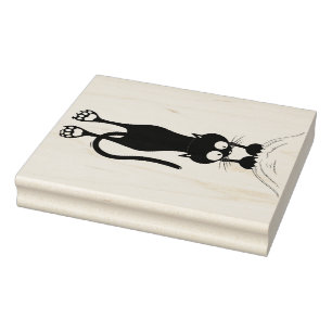 Sello De Caucho Tejido de caracteres divertidos de gato