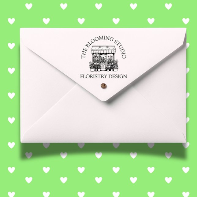 Sello De Caucho Tema de fachada de floristería (Create a warm, inviting online shop with the Florist Storefront theme Rubber Stamp. )