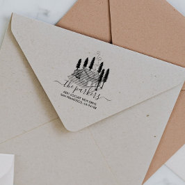 Sello De Caucho Tema del campamento | Nombre de familia Dirección