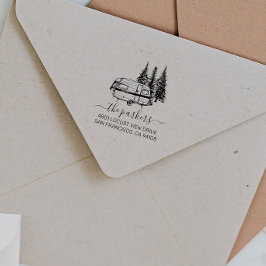 Sello De Caucho Tema del campamento | Nombre de familia Dirección