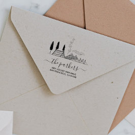 Sello De Caucho Tema del campamento | Nombre de familia Dirección